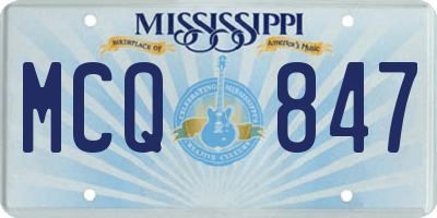 MS license plate MCQ847