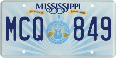 MS license plate MCQ849