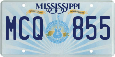 MS license plate MCQ855