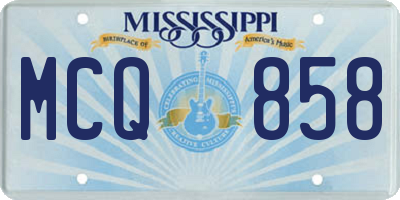 MS license plate MCQ858