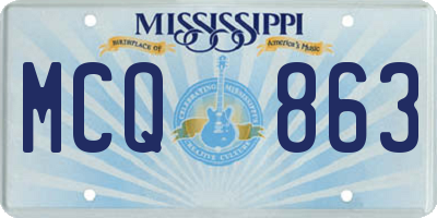MS license plate MCQ863