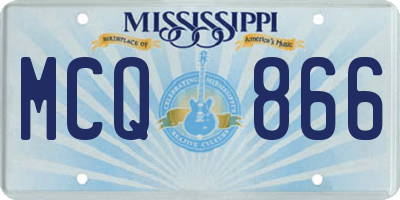 MS license plate MCQ866