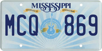 MS license plate MCQ869