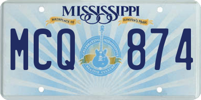 MS license plate MCQ874