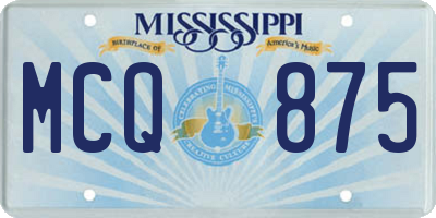 MS license plate MCQ875