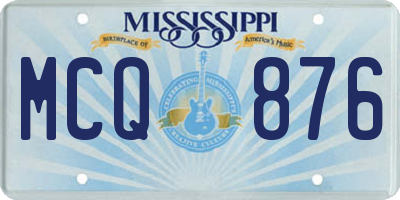 MS license plate MCQ876