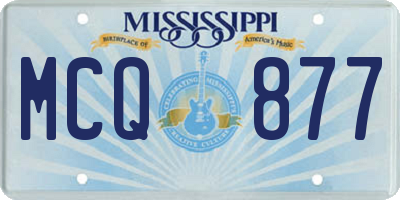 MS license plate MCQ877