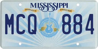 MS license plate MCQ884