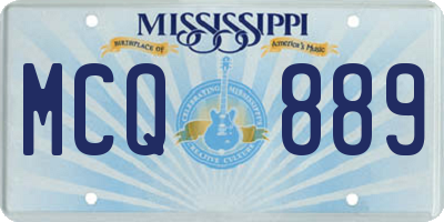 MS license plate MCQ889
