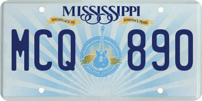 MS license plate MCQ890