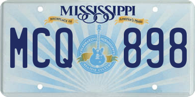 MS license plate MCQ898