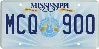 MS license plate MCQ900