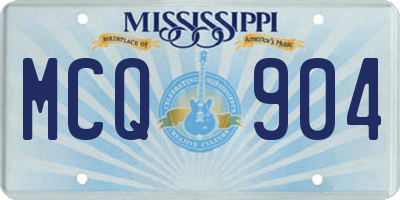 MS license plate MCQ904