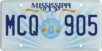 MS license plate MCQ905