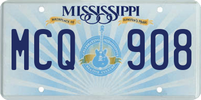 MS license plate MCQ908