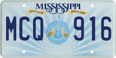 MS license plate MCQ916