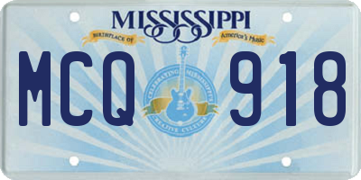 MS license plate MCQ918
