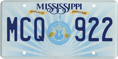 MS license plate MCQ922