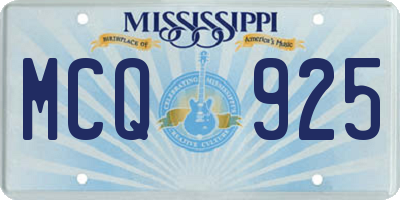 MS license plate MCQ925