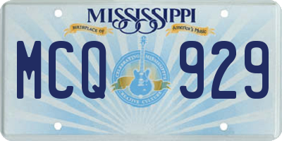 MS license plate MCQ929