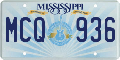 MS license plate MCQ936