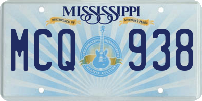 MS license plate MCQ938