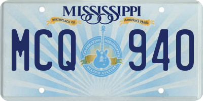 MS license plate MCQ940