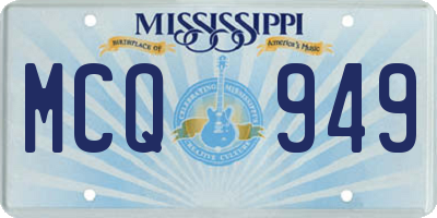 MS license plate MCQ949