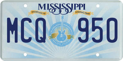 MS license plate MCQ950