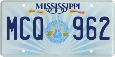 MS license plate MCQ962