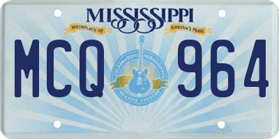 MS license plate MCQ964