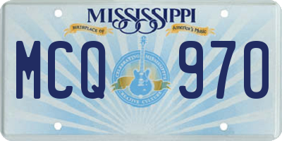 MS license plate MCQ970