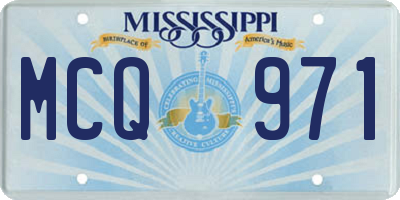 MS license plate MCQ971