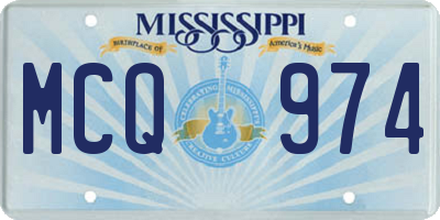 MS license plate MCQ974