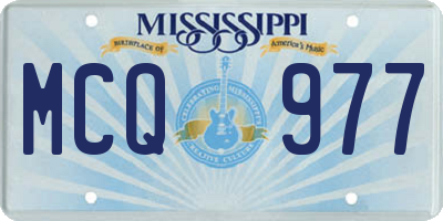MS license plate MCQ977
