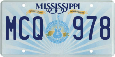 MS license plate MCQ978