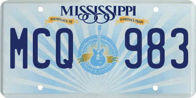 MS license plate MCQ983