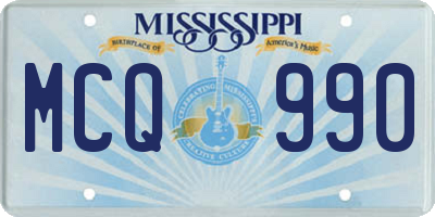 MS license plate MCQ990