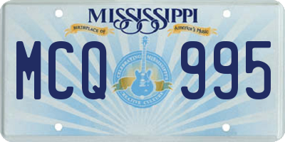 MS license plate MCQ995