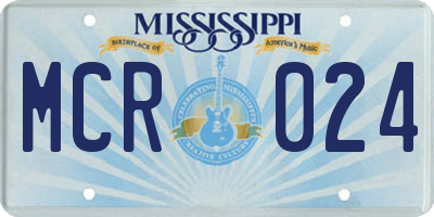 MS license plate MCR024