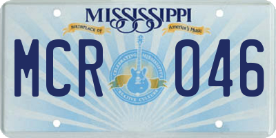 MS license plate MCR046