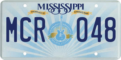 MS license plate MCR048
