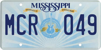 MS license plate MCR049