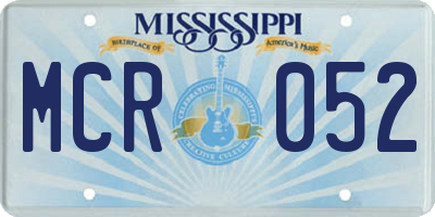 MS license plate MCR052
