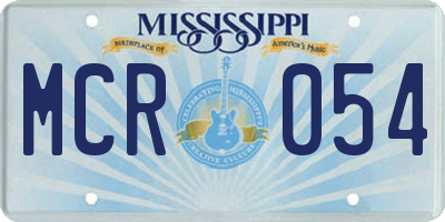 MS license plate MCR054