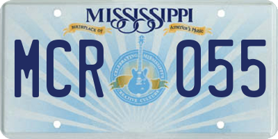 MS license plate MCR055