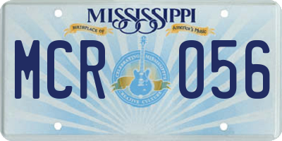 MS license plate MCR056