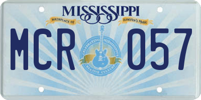 MS license plate MCR057