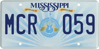 MS license plate MCR059