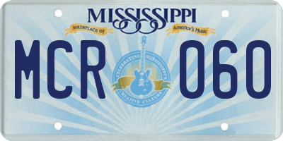 MS license plate MCR060